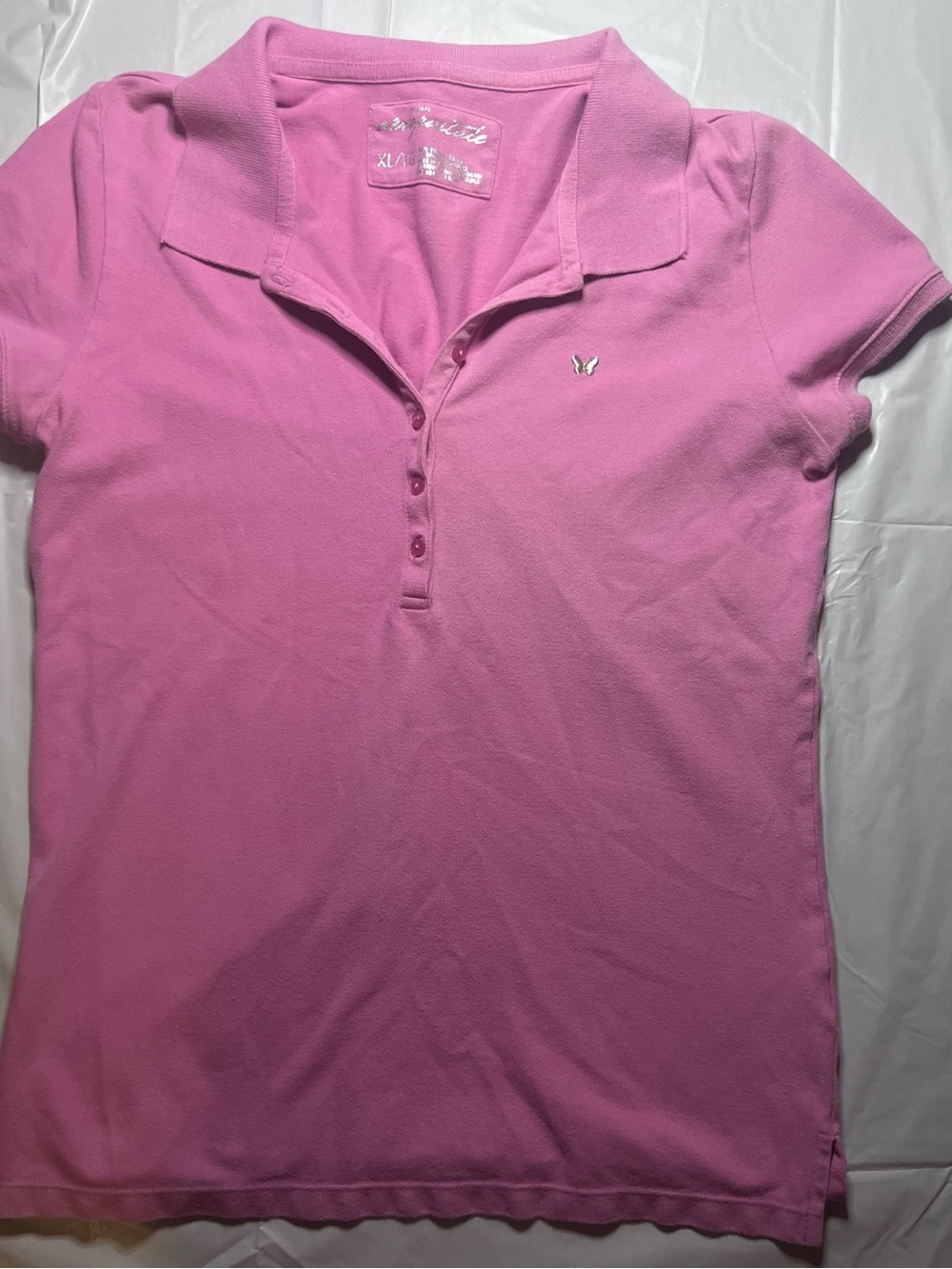 Aeropostale Short Sleeve Polo in Bright Pink